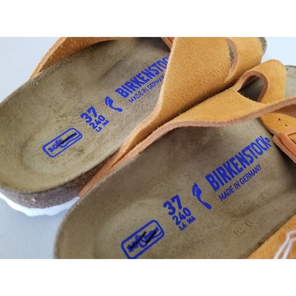Birkenstock Arizona Soft Footbed Sandals Russet Orange Suede Womens 37 Narrow - Picture 6 of 6